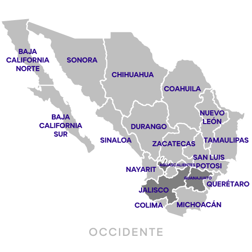 Mapa de la región asignada a Carlos Cortez